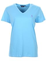 Ralph Lauren Womens T-Shirt V-Neck Pale Blue