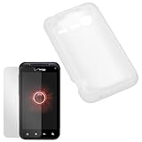 GTMax White Soft Rubber Silicone Skin Protector Cover Case + Clear LCD Scre ....