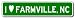 I Love FARMVILLE, NORTH CAROLINA City Limit Sign - 6 x 24 inches
