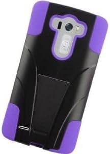 LG G3 Dual Layer Protective Rugged Case, Black/Purple