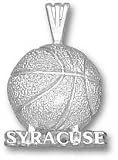 Syracuse Orange Solid Sterling Silver ''SYRACUSE'' Basketball Pendant