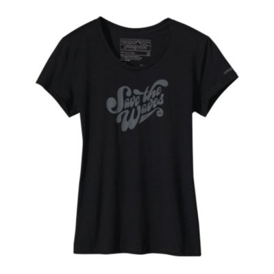 Patagonia Damen T-Shirt Save The Waves, black, M, 59764 Preisvergleich