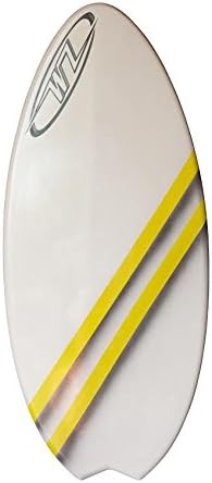Wave Zone Skimboard The Fish 48" 200lbs Limit (White w/ Yellow Stripe)