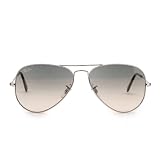 Ray-Ban RB3025 Aviator Large Metal Sunglasses,Shiny Silver Frame/Grey Gradient Lens,58 mm