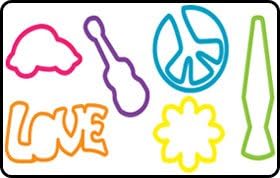 Zany Bandz Retro 24-Pack Bold & Bright + Free Moonz & Starz DayGlow Necklace To Wear Your Zany Bandz On!!!
