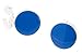 BLUE Rhodium Fin. Button Covers Pair - 18mm / 0.7 inch