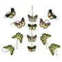 Beaded ornaments, 'Bright Butterflies' (set of 12)