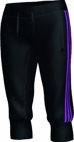 Adidas Damen Hose Seperate Pants 3S PES Cuffed Capri, black/ultra purple s12/ultra purple s12, XS, X22425