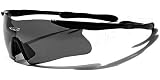 X-Loop Lunettes de Soleil - Sport - Cyclisme - Ski - Conduite - Motard / Mod. 3555 Noir / Taille Unique Adulte / Protection 100% UV400