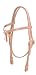 KNOTTED BROW HEADSTALL - LATIGO UNDERLAY W/ CHICAGO SCREW BIT ENDS