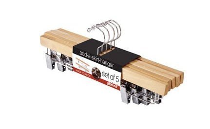 Women's Skirt Hanger Set of 5 Wooden Hangers