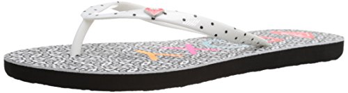 Roxy Women's Mimosa V-LA Flip Flop, Black/White Stencil, 9 M US