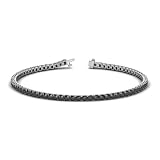 1.50cttw Natural Treated Black Round Diamond Tennis Bracelet in 14K Gold.