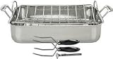 31qB0W7K2dL. SL160  Cuisinart Chefs Classic Stainless 16 Inch Roaster with Rack and 3 Piece Roasting Set