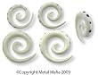 WHITE BONE SPIRAL HORNS WITH BLACK HORN INLAY SPBNDT6-6G