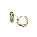 Gold Filled Hammered Huggie CZ Hoop Earrings. GIFT title=