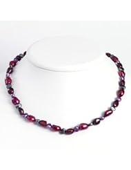 Sterling Silver Purple & Grey Cultured Pearl Necklace - QH2587-18"
