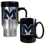 Michigan Wolverines Stainless Steel Travel Mug & Ceramic Mug Set NCAA College Athletics