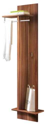 Germania 5131-88 Garderobe "California", 1 Kleiderstange, 2 Kleiderhaken, 2 Ablagen, Walnuss-Nb.