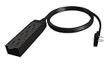 Stanley 31132 CordMax Office Grounded Low Profile 3-Outlet Indoor Extension Cord, 15-Feet, Black [並行