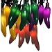 35 Chili Pepper Fiesta Outdoor String Lights, Red-Green-Yellow-Purple