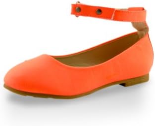 Toddler Girls' Ankle Strap Flats Orange 6