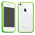 iPhone 4 4S 4G Groovy Green Bumper TPU Rubber Flexible Case Skin Cover With Metal Buttons Keep Talking Accessories Solves Death Grip Problem