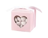 Hortense B. Hewitt Wedding Accessories Heart Window Favor Boxes, 25 Count, Pink Blush