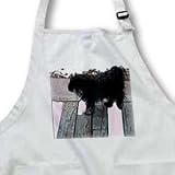 Jos Fauxtographee Realistic - Adorable Shiatsu Lhasas Dog Walking Around on Porch Outside and Looking Back with Rectangles of Pink - Aprons