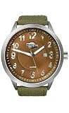 HydrOlix 3-Hand Green Web Fabric/Brown Dial Unisex watch #XA00210
