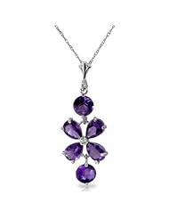 14K Gold Round & Pear-shaped Purple Amethyst Drop Pendant Necklace
