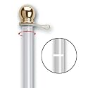 2 Piece Aluminum Spinning Flag Pole Size/Color: 72" / White