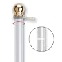2 Piece Aluminum Spinning Flag Pole Size/Color: 72" / White
