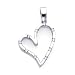 Diamond Heart Pendant 14k White Gold Charm Elegant Love (0.13 Carat)
