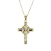 14K Diamond Cut Cross Pendant 18