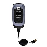 Retractable USB Cable for the Samsung SCH-U340 with Power Hot Sync and Charge capabilities - Gomadic Brand w/ TipExchange Technology