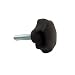 JW Winco Glass Filled Nylon Plastic Hand Knob, Threaded Stud, 5/16"-18 Thread Size x 1-27/64" Thread Length, 1-9/16" Head Diameter (Pack of 1)