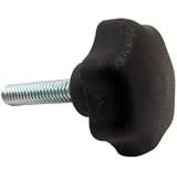 JW Winco Glass Filled Nylon Plastic Hand Knob, Threaded Stud, 1/4"-20 Thread Size x 1-29/64" Thread Length, 1-17/64" Head Diameter (Pack of 1)