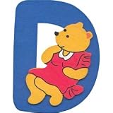 Wooden teddy bear alphabet letter D