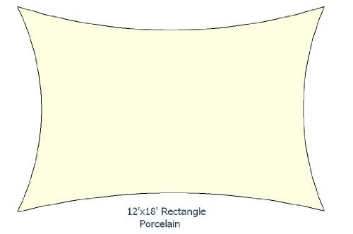 12 X 18 Porcelain Color Premium Quality Heavy Duty Sun Shade Sail Made in USA