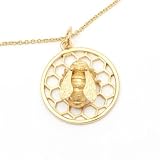 Honeycomb Bee Necklace by Bill Skinner