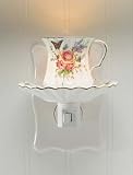 Rose Teacup Floral Night Light