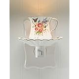 Rose Teacup Floral Night Light by 