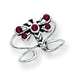 Sterling Silver Antiqued Crystal Butterfly Toe Ring