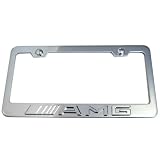 Mercedes Benz AMG Logo Chrome License Plate Frame (Made of Metal) 