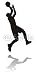 Wallmonkeys Peel and Stick Wall Decals - Silhouette of Basketball Player - Removable Graphic