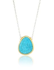 Gurhan "Elements" Silver and Gold with Turquoise Pendant Necklace, 19"