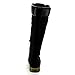 Nature Breeze Lauren-02HI Women's Round Toe Side Zipper Lace Up Knee High Boot