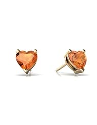 Genuine Fire Opal 14kt Yellow Gold Stud Earrings