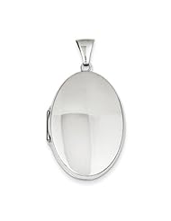 Sterling Silver Polished 32mm 2 Frame Oval Locket